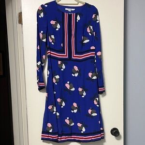 Elegant Blue Floral Women's Dress